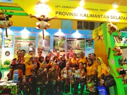 Meriahkan Indogreen Environment and Forestry Expo 2019, BKSDA Kalsel Bawa Maskot Kalsel Bekantan ke Makassar